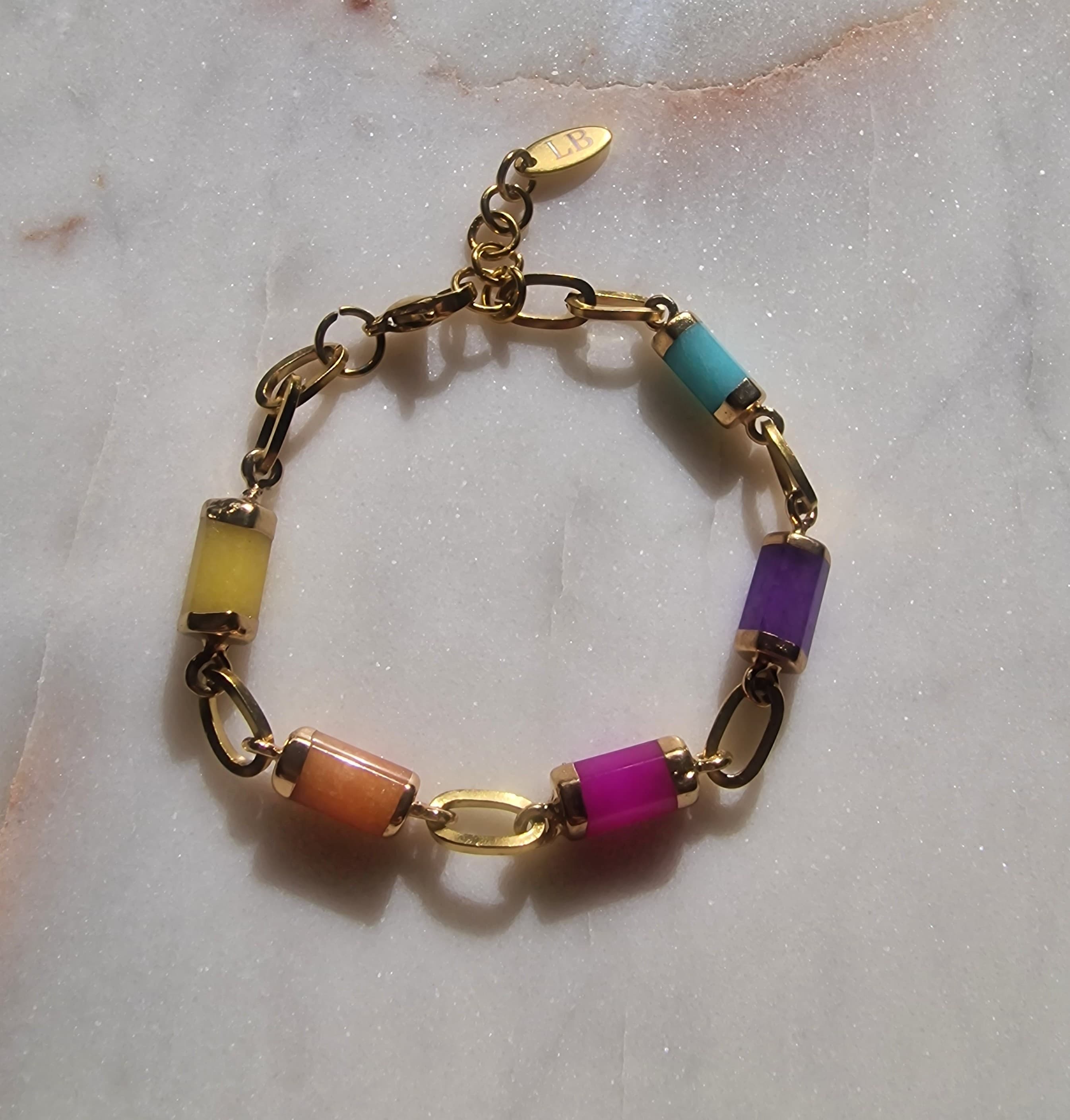 gekleurde hexagon bracelet
