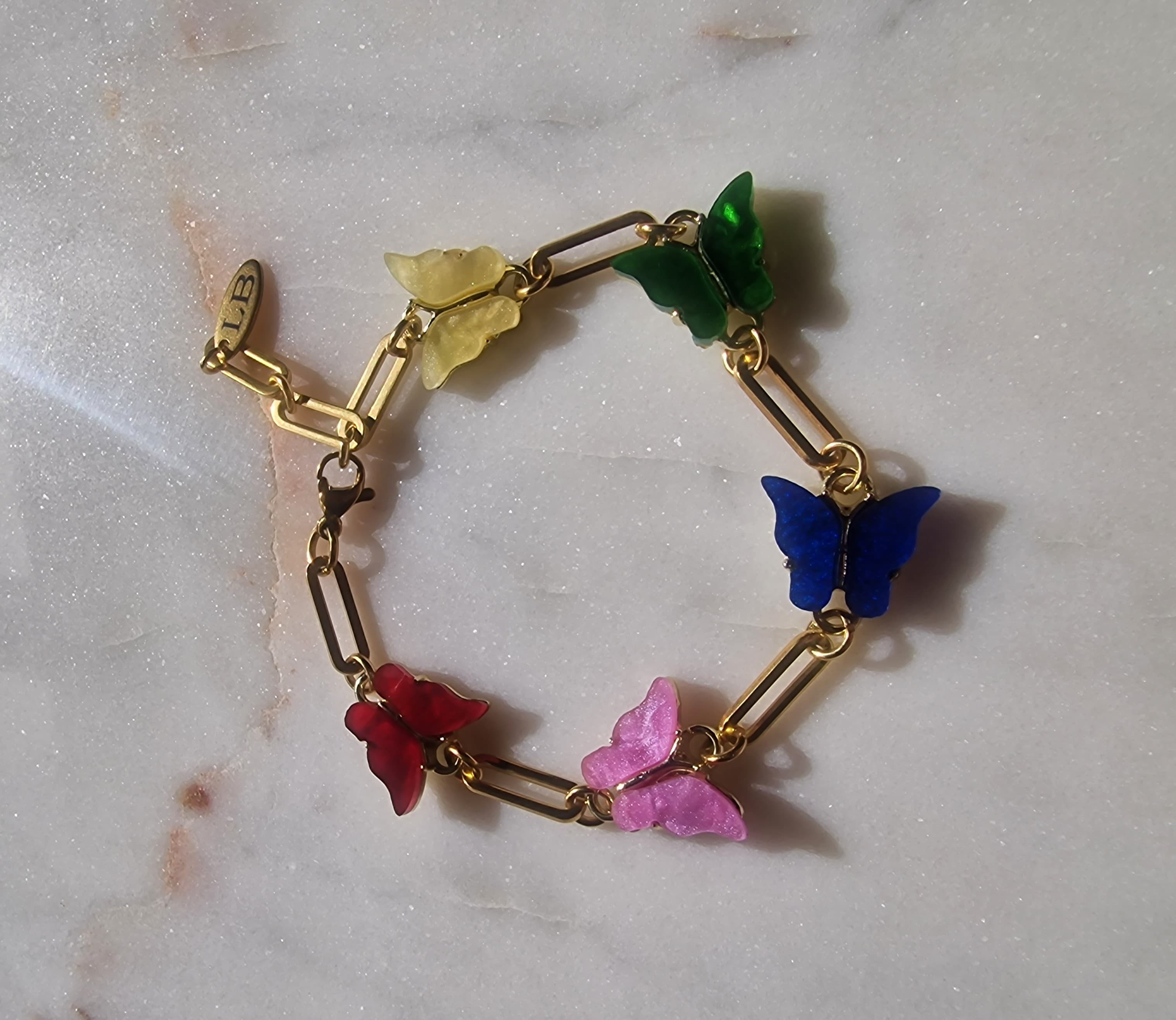gekleurde vlinder bracelet 2
